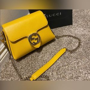 Gucci yellow handbag
